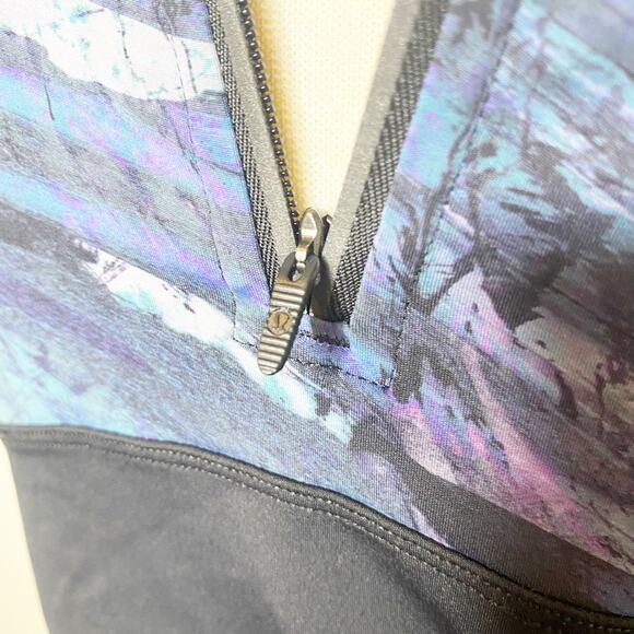 Lululemon New Route Half Zip Black/Frozen Island Multi Size 4 - Picture 6 of 8